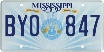 MS license plate BYO847