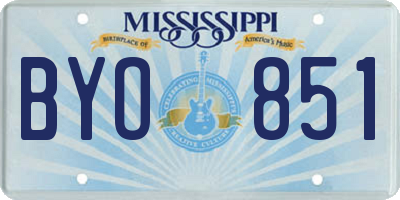 MS license plate BYO851