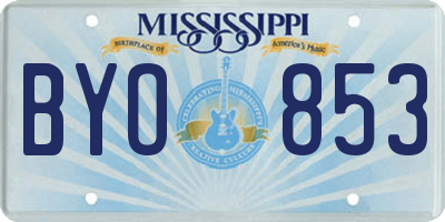 MS license plate BYO853