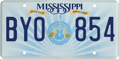 MS license plate BYO854
