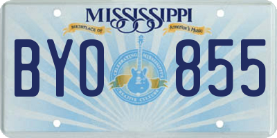 MS license plate BYO855