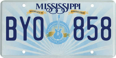 MS license plate BYO858