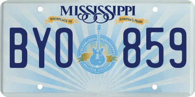 MS license plate BYO859