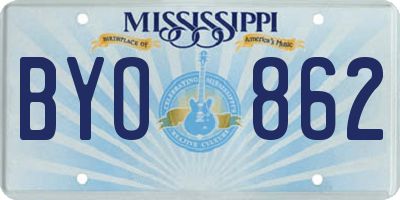 MS license plate BYO862