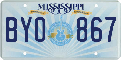 MS license plate BYO867