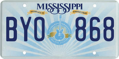 MS license plate BYO868