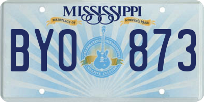 MS license plate BYO873