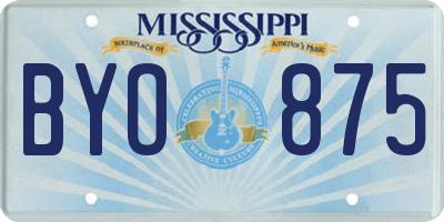 MS license plate BYO875