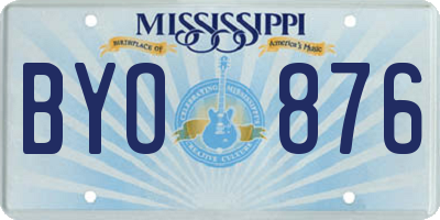 MS license plate BYO876