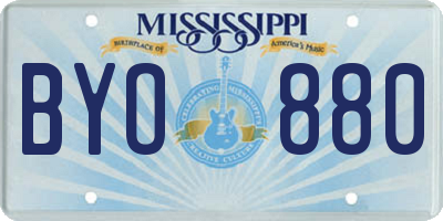 MS license plate BYO880