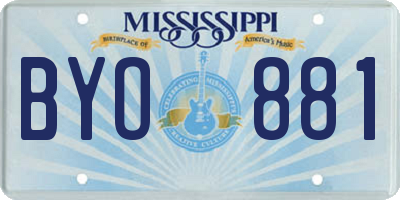 MS license plate BYO881