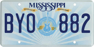 MS license plate BYO882