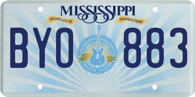 MS license plate BYO883