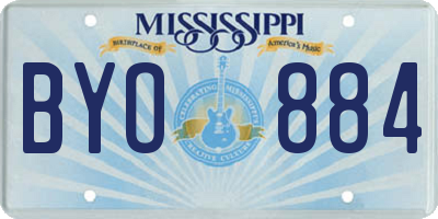MS license plate BYO884