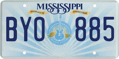MS license plate BYO885