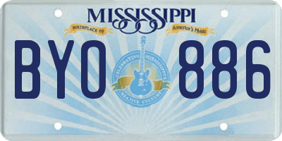 MS license plate BYO886