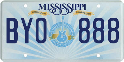MS license plate BYO888