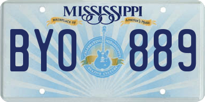 MS license plate BYO889