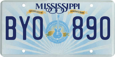 MS license plate BYO890