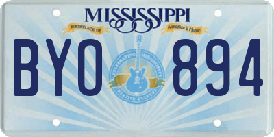 MS license plate BYO894
