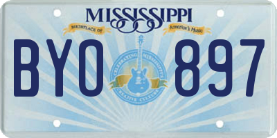MS license plate BYO897
