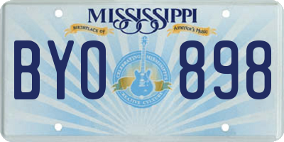MS license plate BYO898