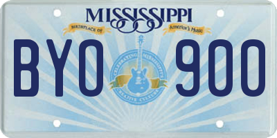 MS license plate BYO900