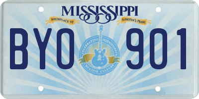 MS license plate BYO901
