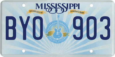 MS license plate BYO903