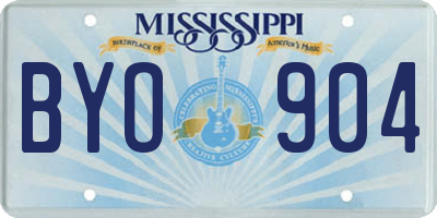 MS license plate BYO904