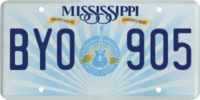 MS license plate BYO905