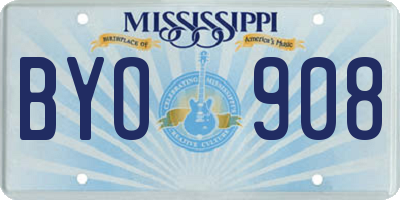 MS license plate BYO908