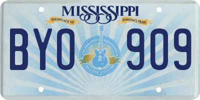 MS license plate BYO909
