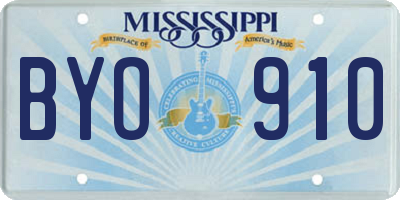 MS license plate BYO910