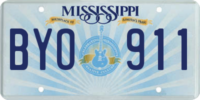 MS license plate BYO911