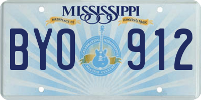 MS license plate BYO912