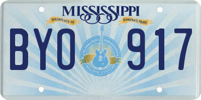 MS license plate BYO917