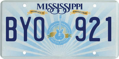 MS license plate BYO921