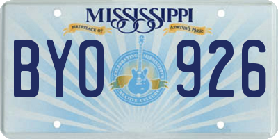 MS license plate BYO926