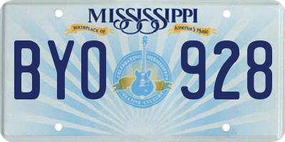 MS license plate BYO928