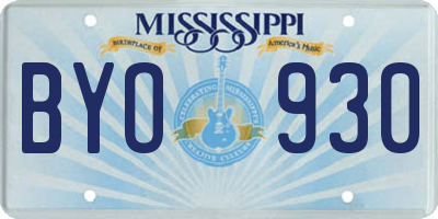 MS license plate BYO930