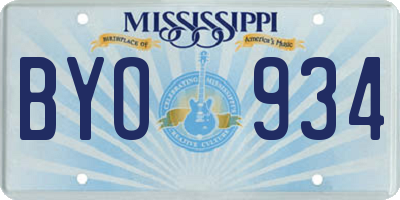 MS license plate BYO934