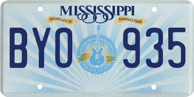 MS license plate BYO935