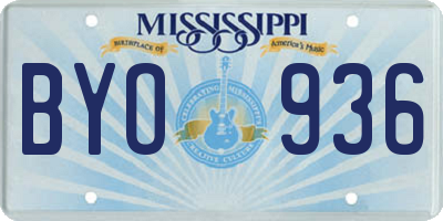 MS license plate BYO936