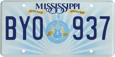 MS license plate BYO937