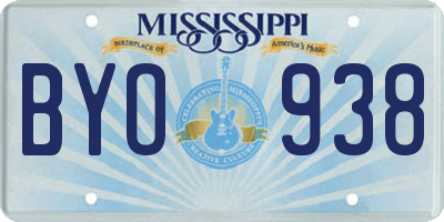 MS license plate BYO938
