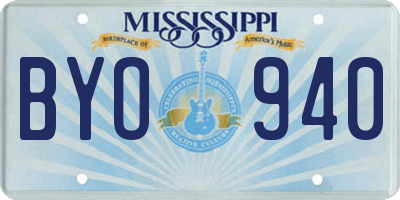 MS license plate BYO940