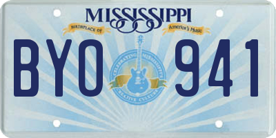 MS license plate BYO941