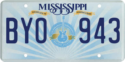 MS license plate BYO943