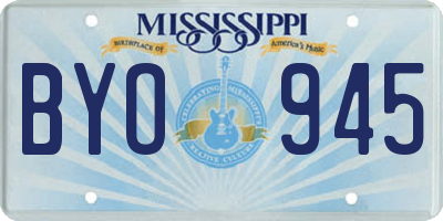MS license plate BYO945